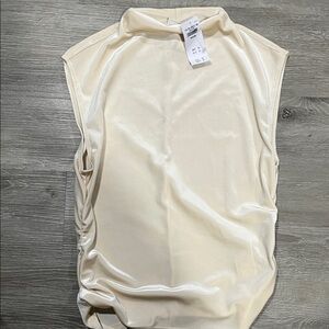 Abercrombie & Fitch Cream Sleeveless Blouse